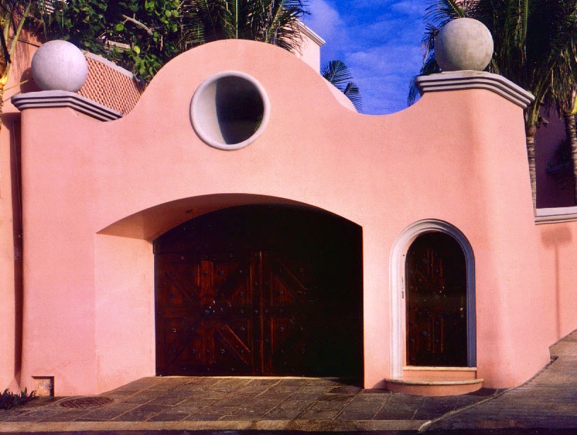 Street entrance at Hacienda on the beach. Los Cabos, Cancun, Mexico