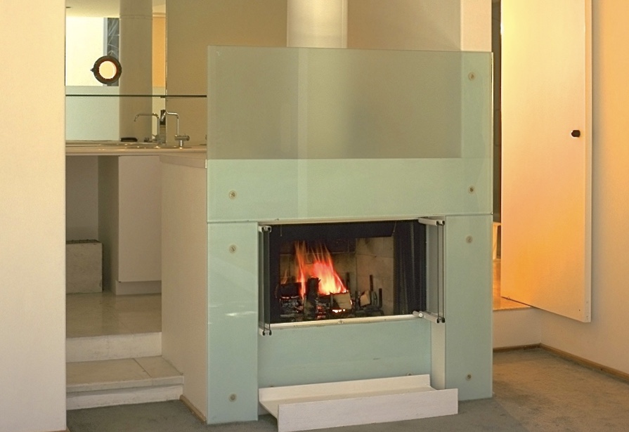 Casa Lila Home Architecture by Gerald (Jerry) Jacobs©. Glass fireplace.It worked exceptionally well.