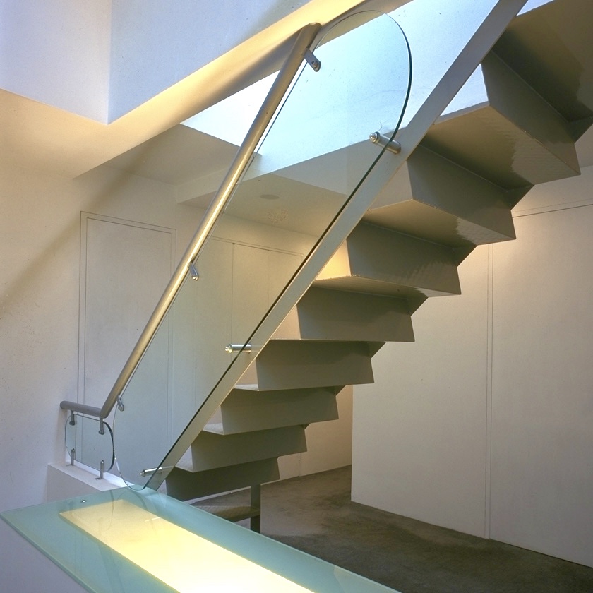 Casa Lila Home Architecture by Gerald (Jerry) Jacobs©. Metal staircase to loft.