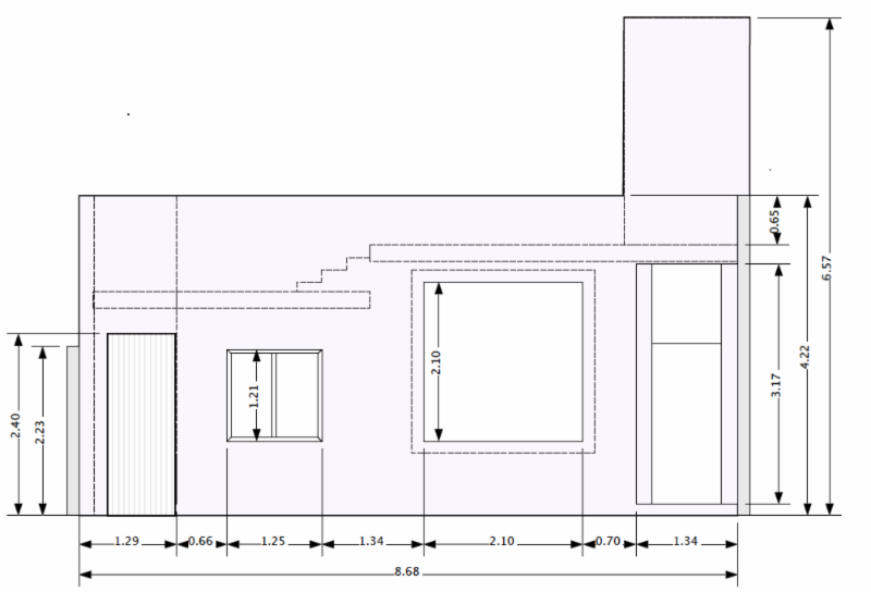 Casa Lila Home Architecture by Gerald (Jerry) Jacobs©. Restoration part CAD elevation.