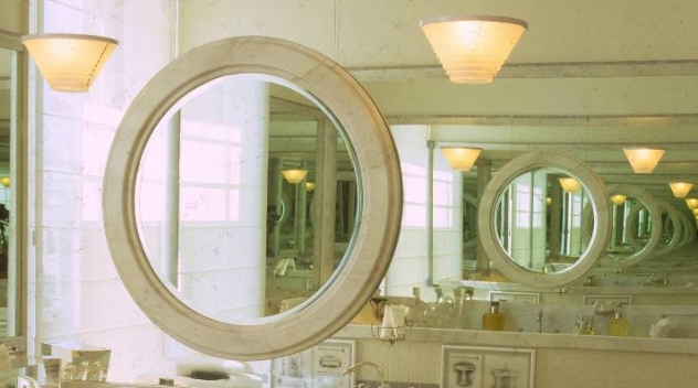 Oculus an Eye. Architecture. Interior Design. A pretend Oculus at Hall of Mirror bath in Pacific Heights San francisco Interiors By Jerry Jacobs Design