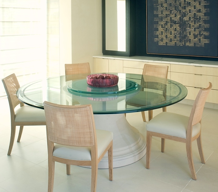 Round dining tables.