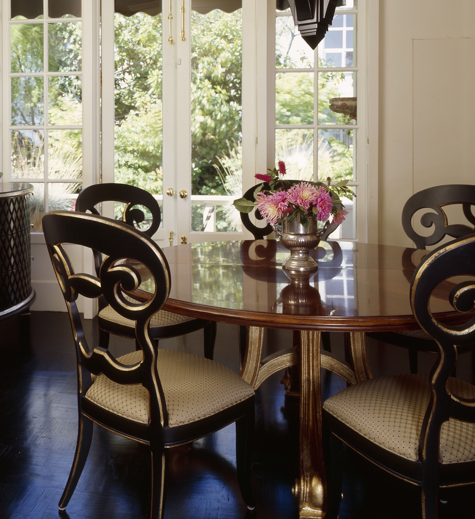 Round dining tables.