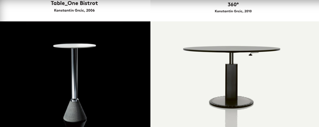Round dining tables.