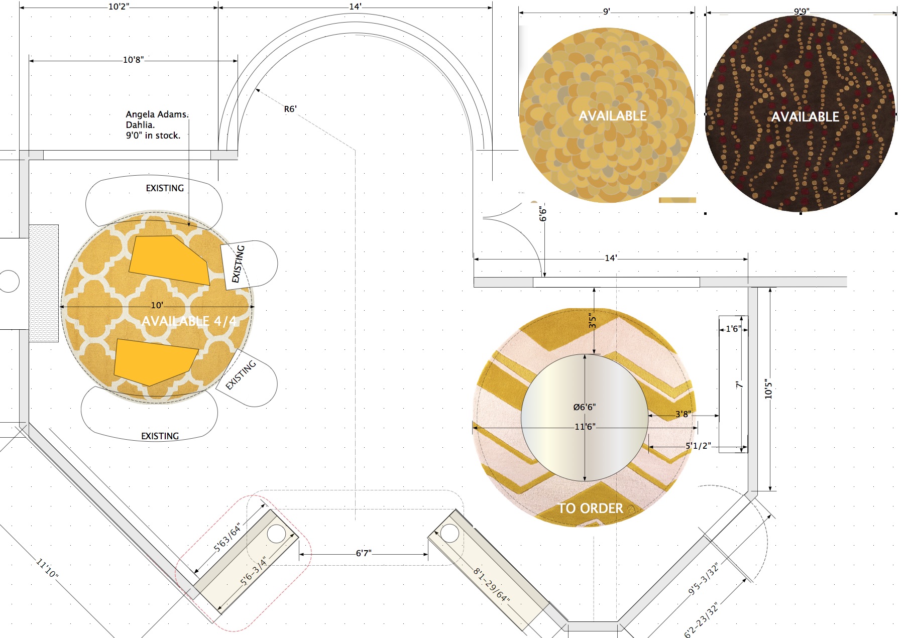 Round rugs.