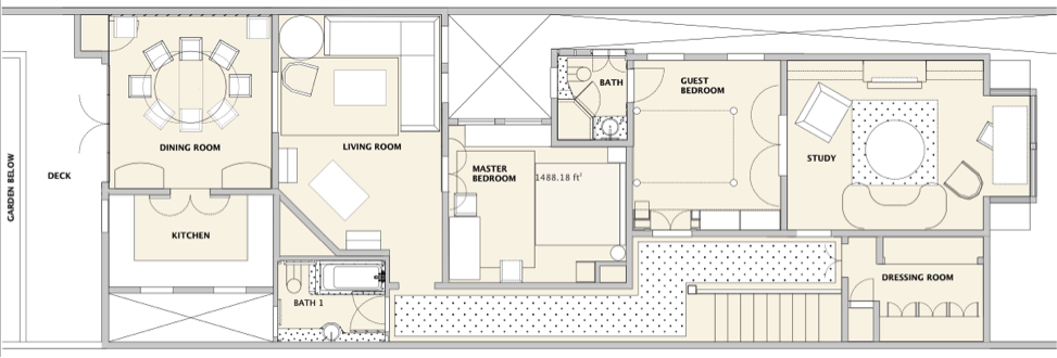 Penthouse apartment Interior Design Pacific Height San Francisco by Jerry Jacobs Design©. Floor Plan.