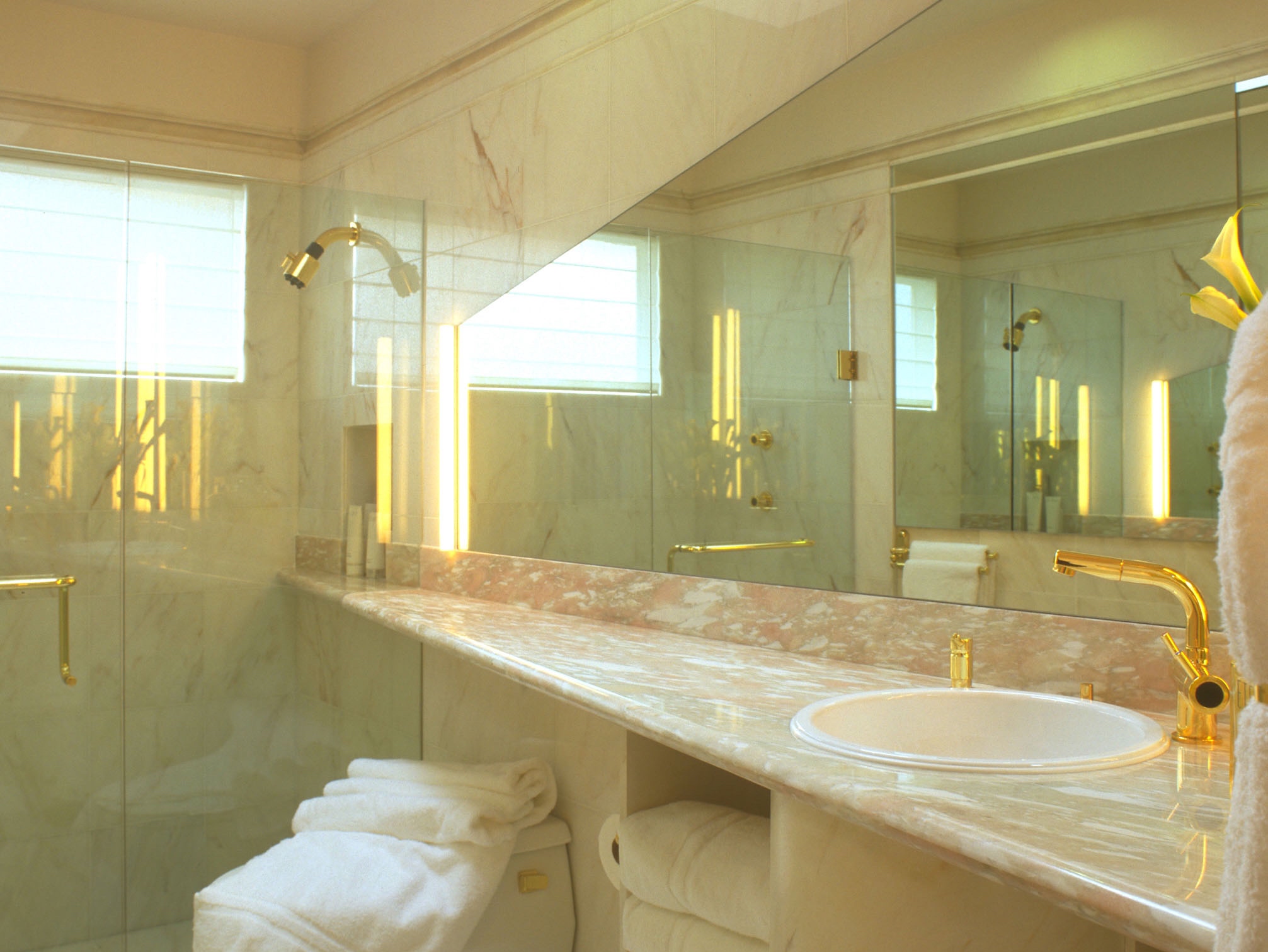 Bathroom Design San Francisco Atherton bath , subtle perspective. By Jerry Jacobs Design ©