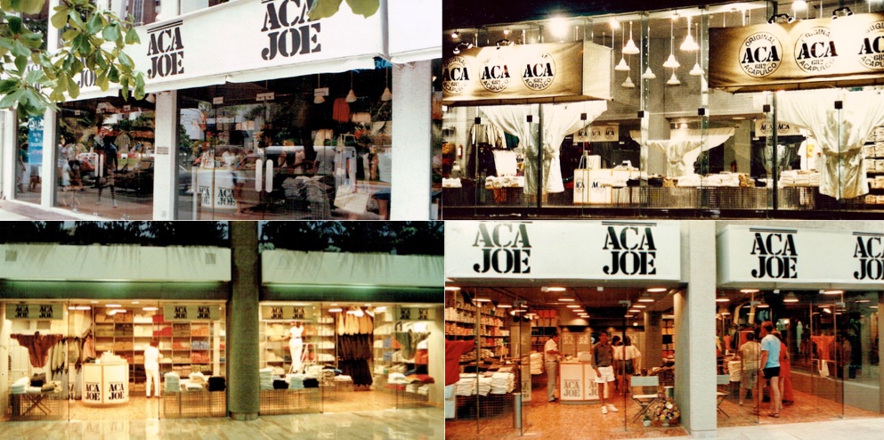 Aca Joe store oin Mallk,by Jerry Jacobs Design© Double bay storefronts different locations.
