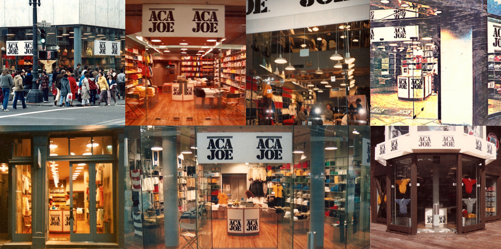 Aca Joe store oin Mallk,by Jerry Jacobs Design© Different locations