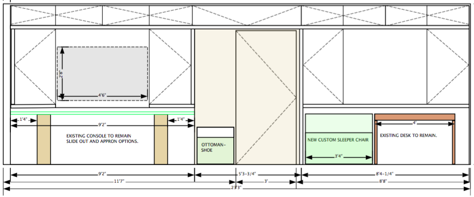 Interior design remodeling Belvedere Tiburon Cabinetry proposed. Interior Design remodeling Belvedere Tiburon View Apartment, remodeling and Interior Design by Jerry Jacobs Design © Propossed cabinetry for entry wall.