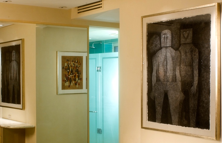 Art Home Interior Design. Paintings by Rufino Tamayo, and Carlos Merida. Interior by Jerry Jacobs Design ©