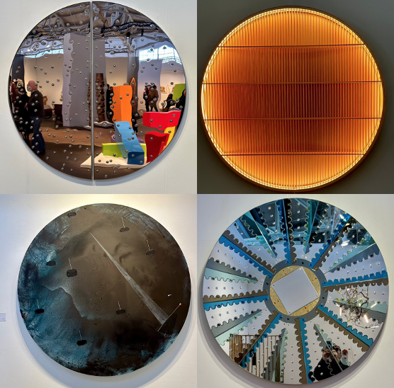 Art Home Interior Design. Round Art. 4 pieces by different artists at Fog San Francisco.
