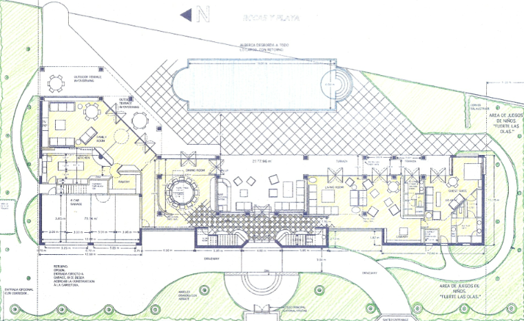 Cancun Residential Architecture Interior Design. Villa El Meco with mayan ruins....floor plan. Palladian contemporary 12,000 sf home. Architecture and Interior Design by Jerry Jacobs Design©