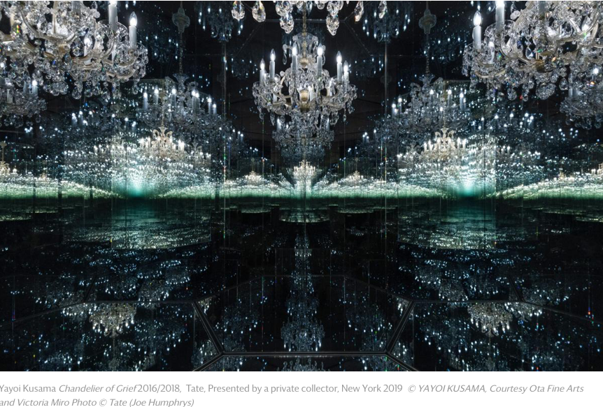 Mirrored walls.