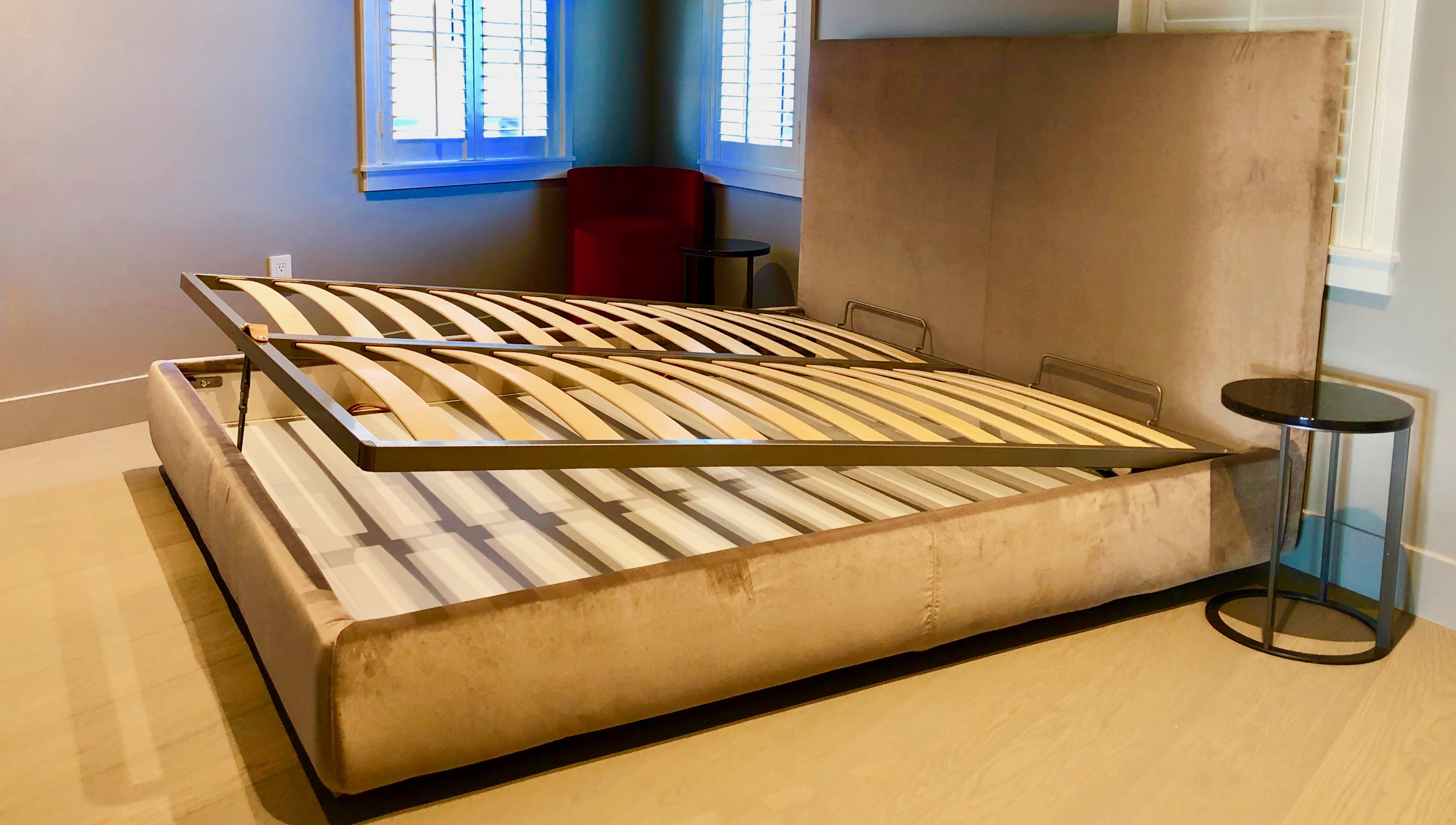 Downsizing Tiburon Waterfront Condo. Storage bed.