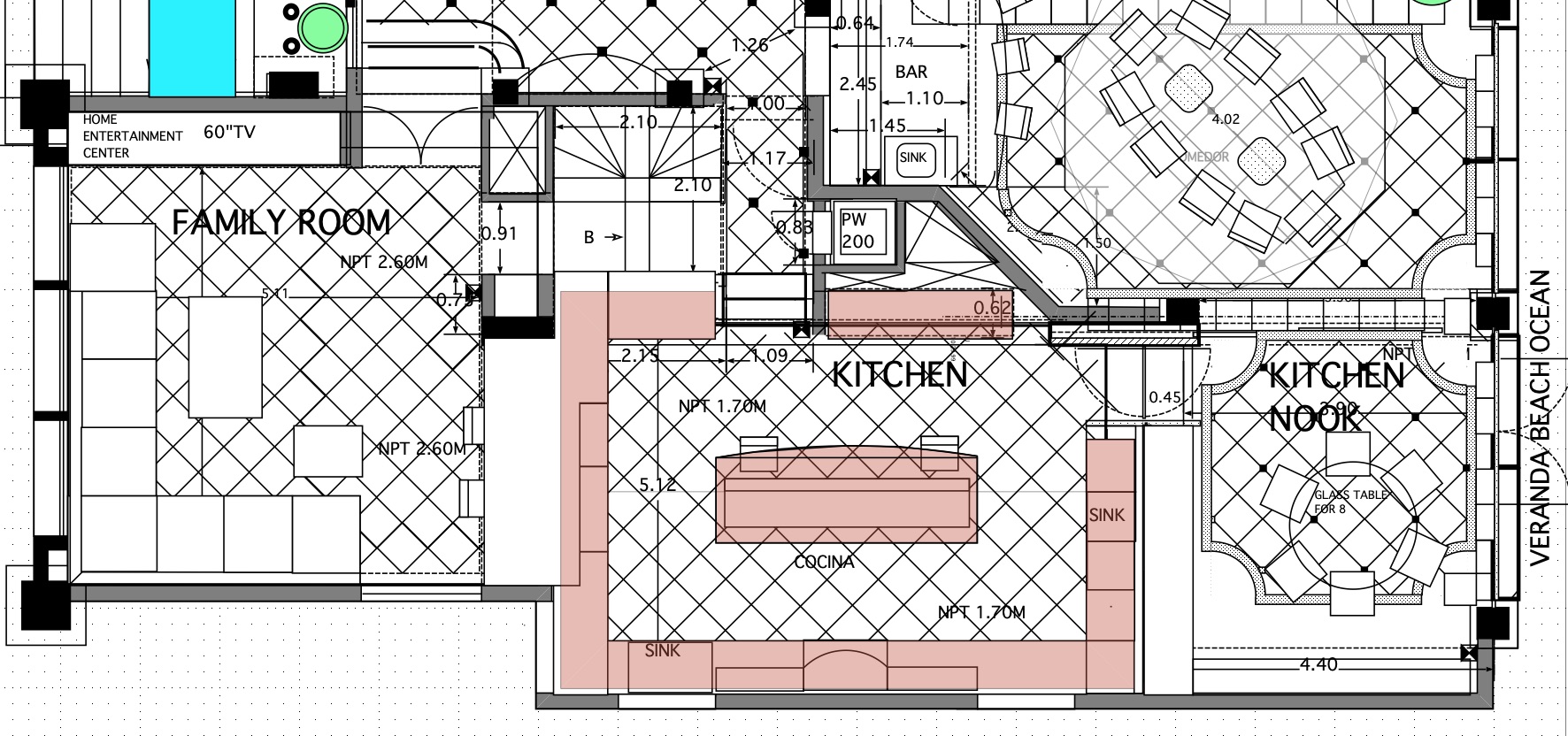 Luxury Kitchen Design San Francisco Bay.Kitchen floor layout.Jerry Jacobs Design ©