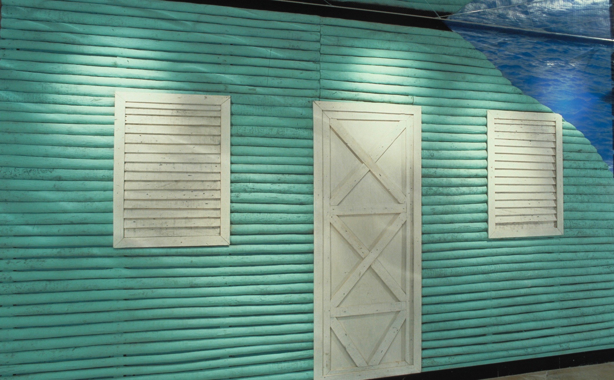 Tropical Style Interiors by Jerry Jacobs Design © Custom mural depicting a Caribbean Shack