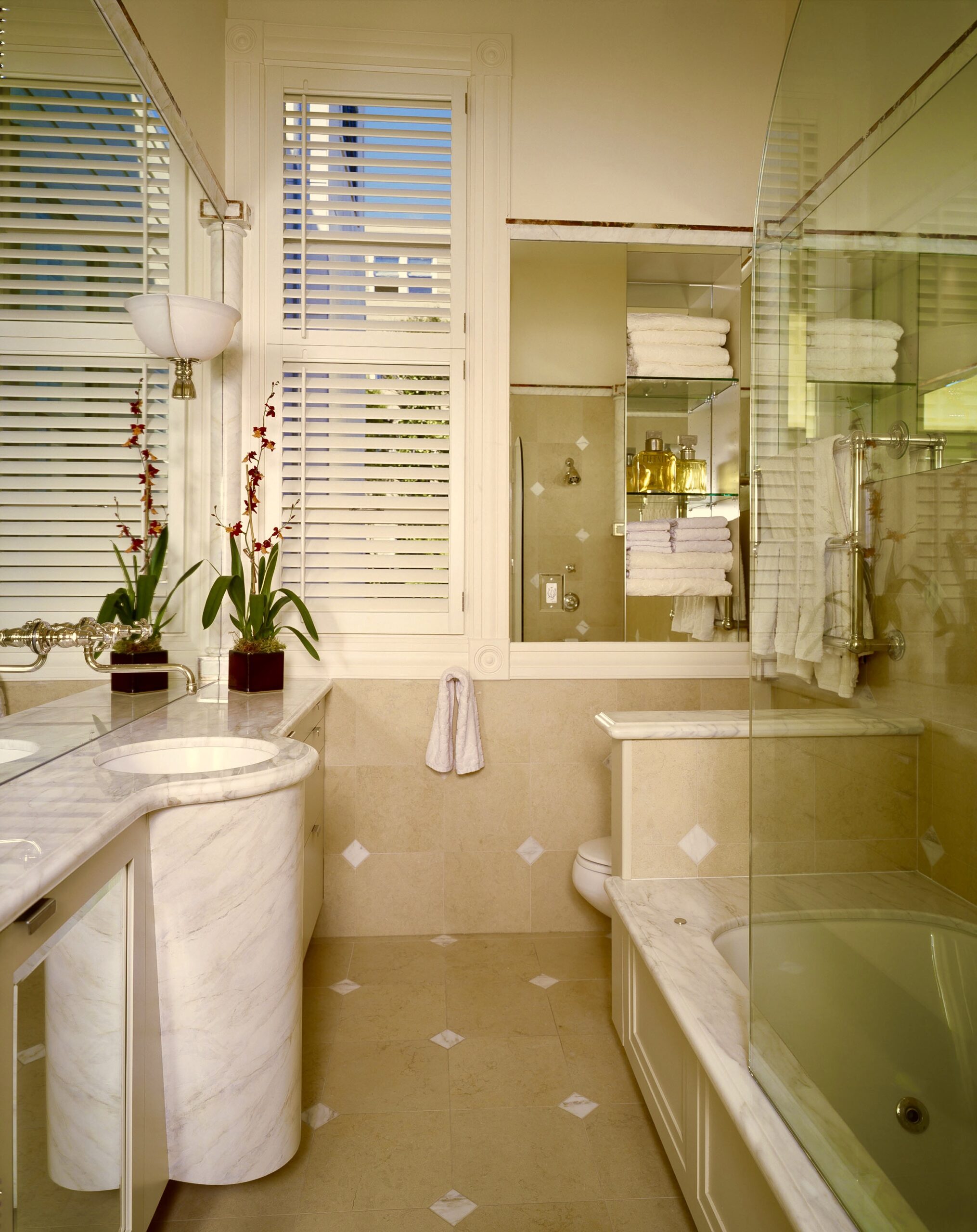 Interior Design San Francisco Penthouses. Examples and criteria. Main bath at Sacramento St., Pacific Heights, San Francisco by Jerry Jacobs Design©