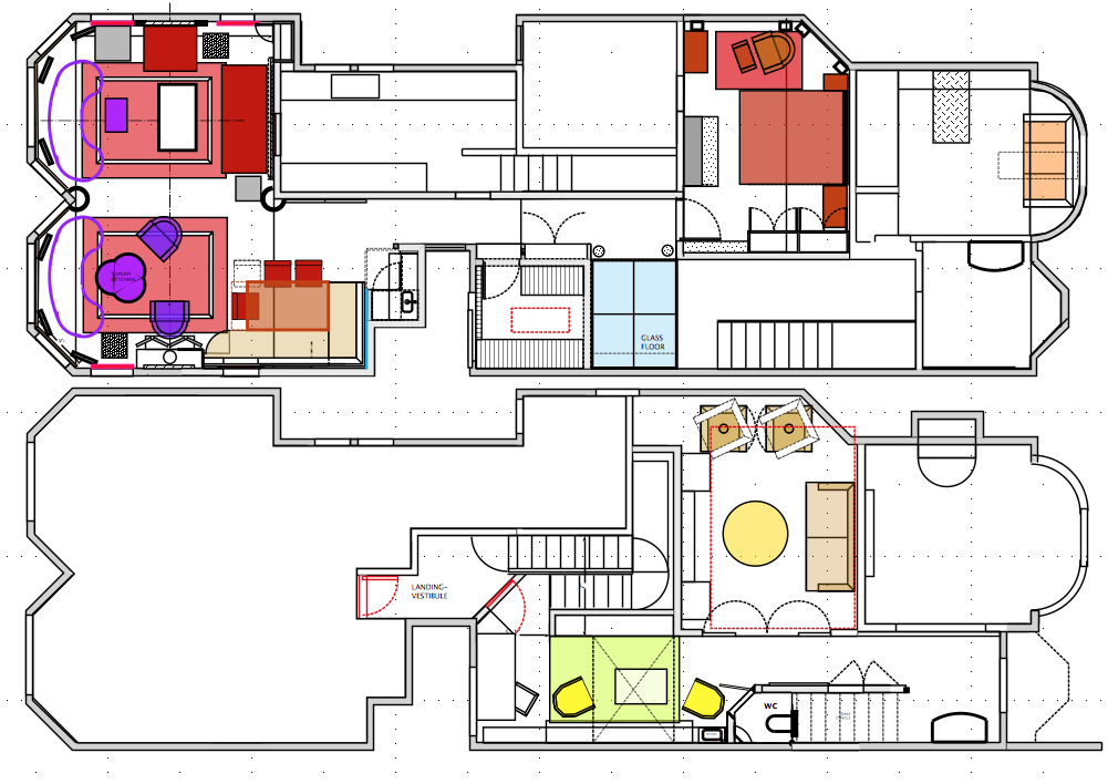 Interior Design San Francisco Penthouses. Floor plans at Buena Vista park Deco, San Francisco by Jerry Jacobs Design©