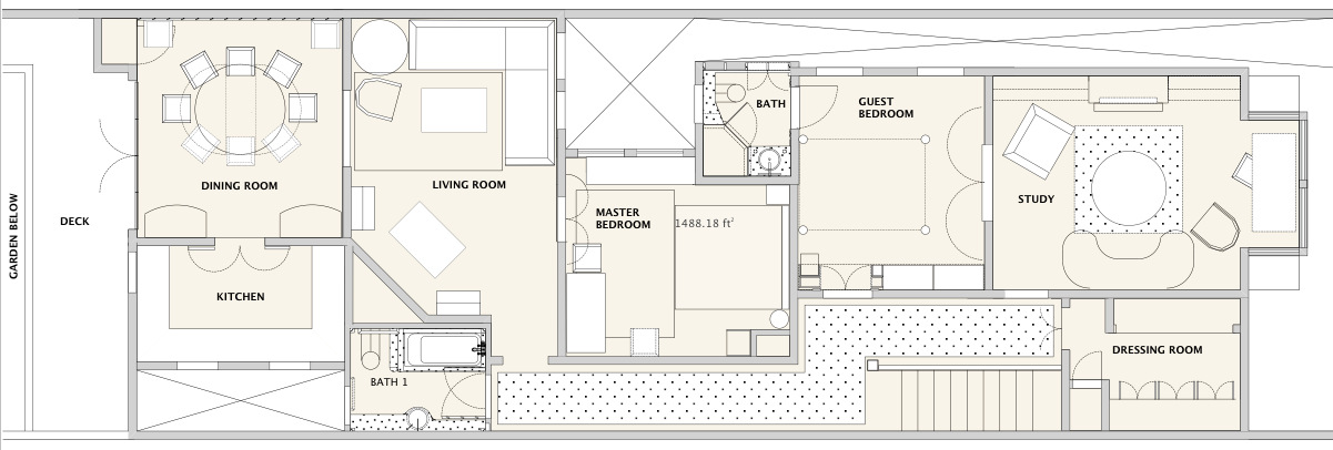 Interior Design San Francisco Penthouses. Examples and criteria. Floor plan at Sacramento St., Pacific Heights, San Francisco by Jerry Jacobs Design©