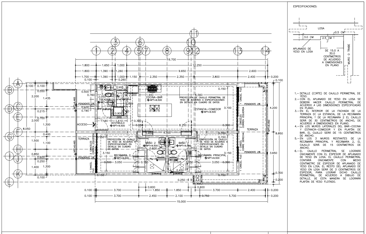 Condominium detailed floor plan. Interior Design by Jerry Jacobs Design ©