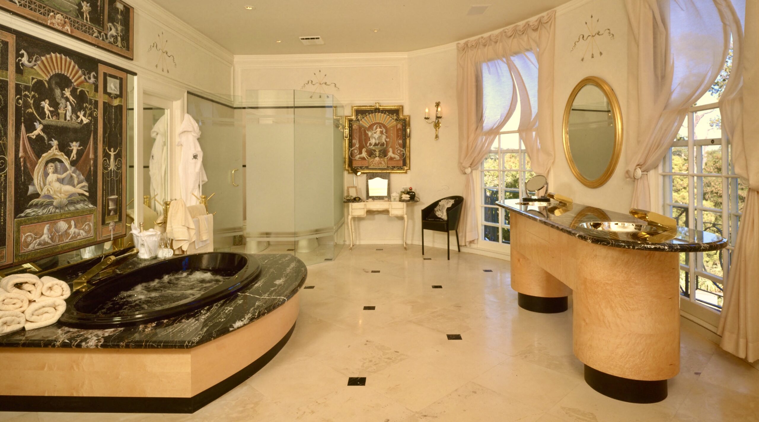 Luxury Interior Designer. Main bathroom at Villa Altura, San Rafael, CA. Interior Design by Jerry Jacobs Design ©