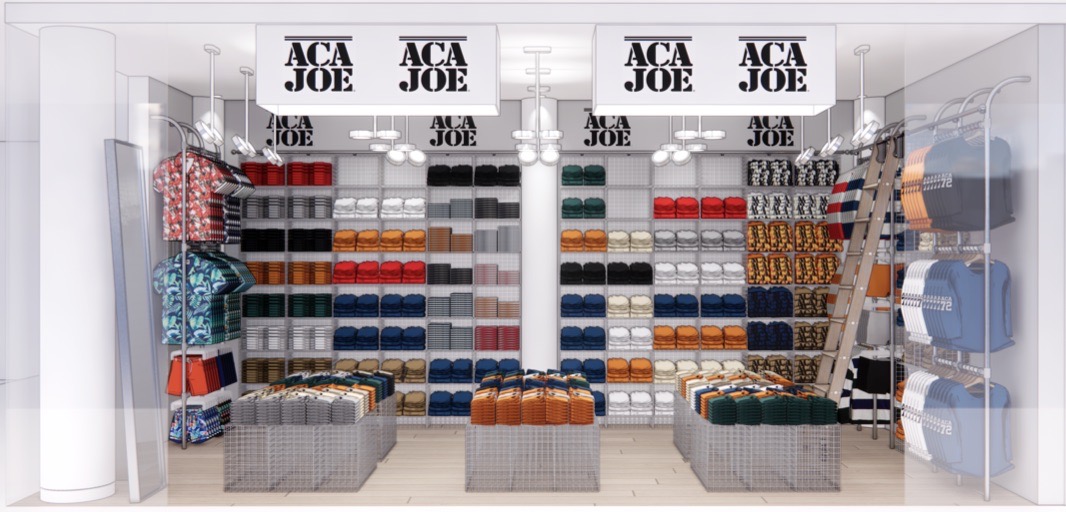 The Future of Luxury Retail. Aca Joe Corner store design updated protype© though the price point is low and the line casual.