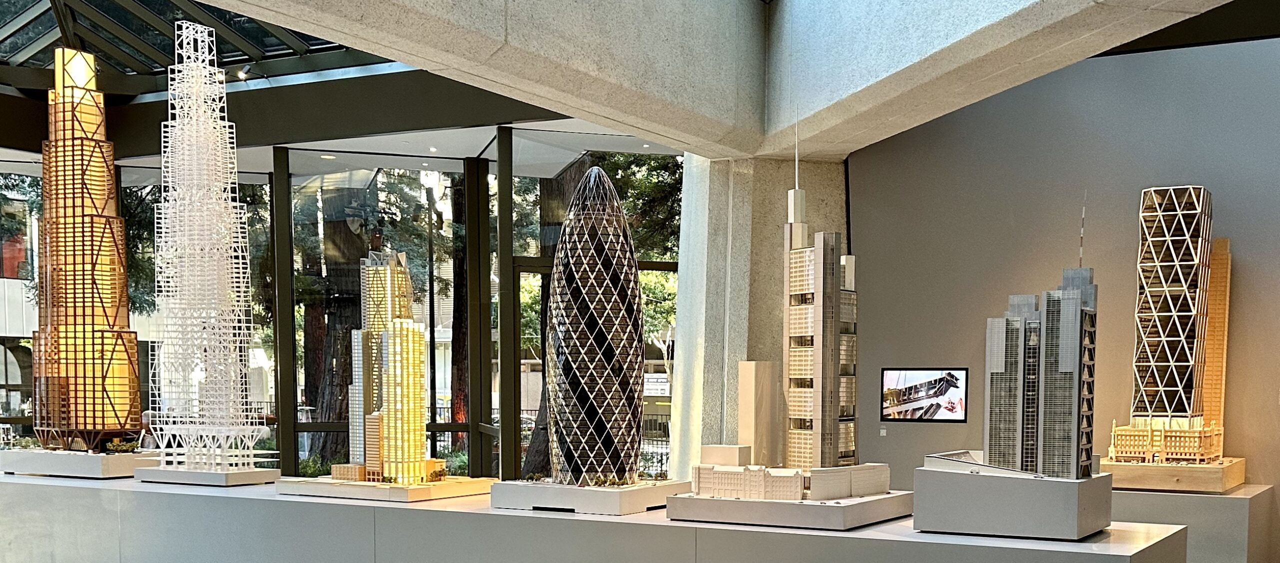 Norman Foster Highrise Models exhibition at the Transamerica Pyramid Gallery.