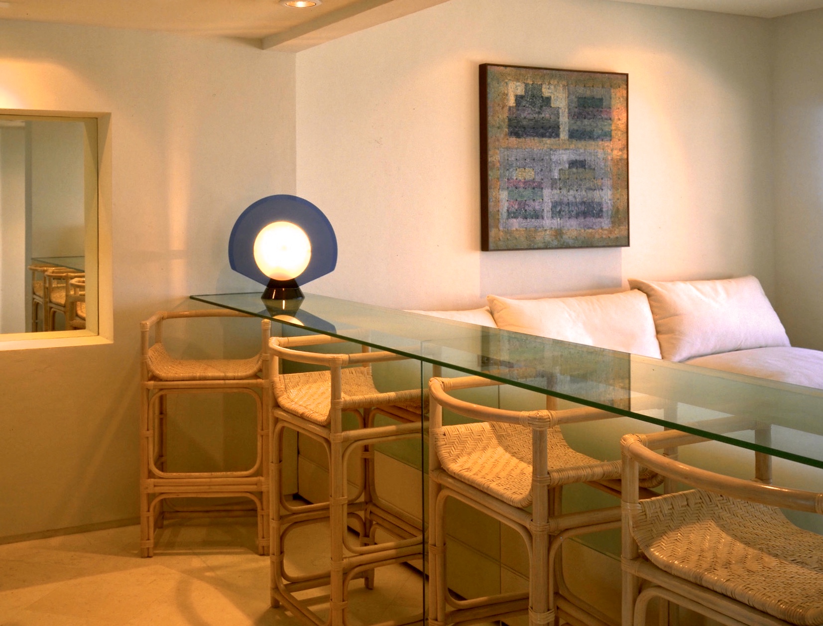 Interior Designer dining tables. Puerto Aventuras Yacht Club penthouse, Bar.