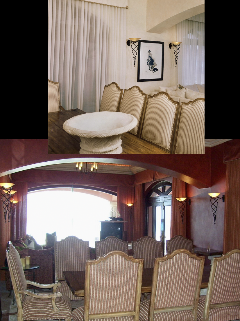 Interior Designer Dining Rooms. Hacienda dining room in two times initial and redone.