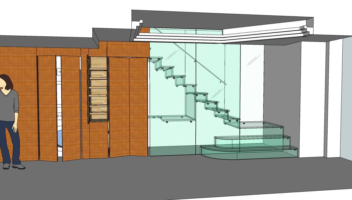Rosania Residence Parkmerced Townhouse. Glass Staircase by Jerry Jacobs Design ©